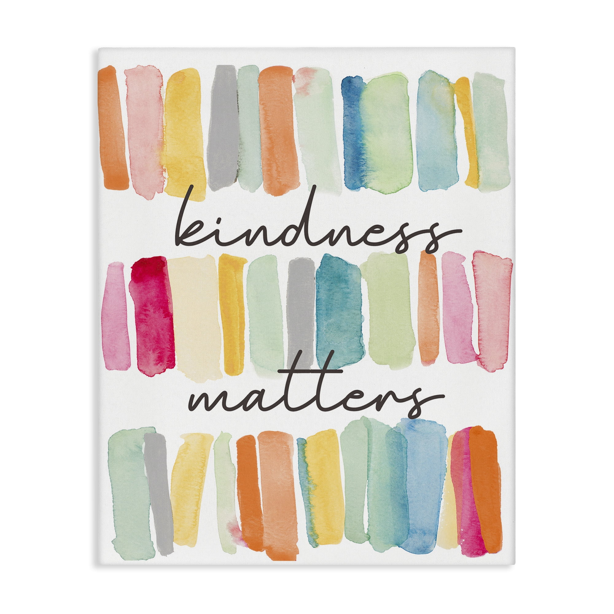 Stupell Industries Kindness Matters Phrase Typography Painting Gallery Wrapped Canvas Art Print Wall Art, 24 x 30