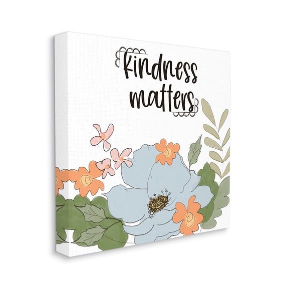 Stupell Industries Kindness Matters Sentiment Floral Bouquet Green Leaves, 36 x 36, Designed by Terri Conrad