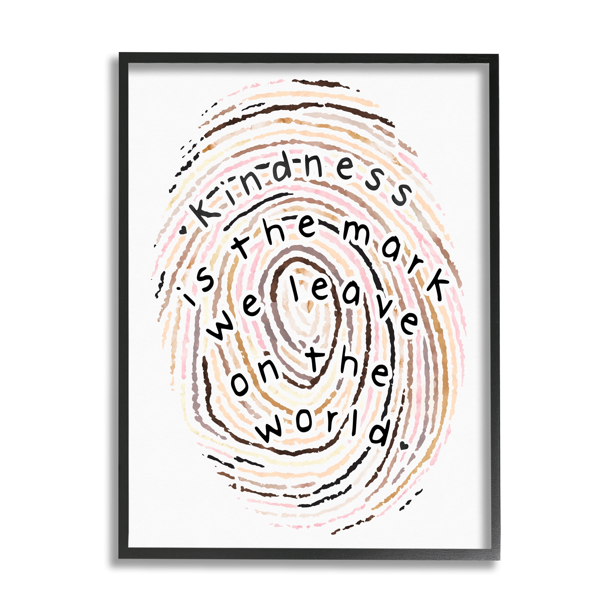 Kindness Is The Mark Diversity Phrase Canvas Print with Black Frame