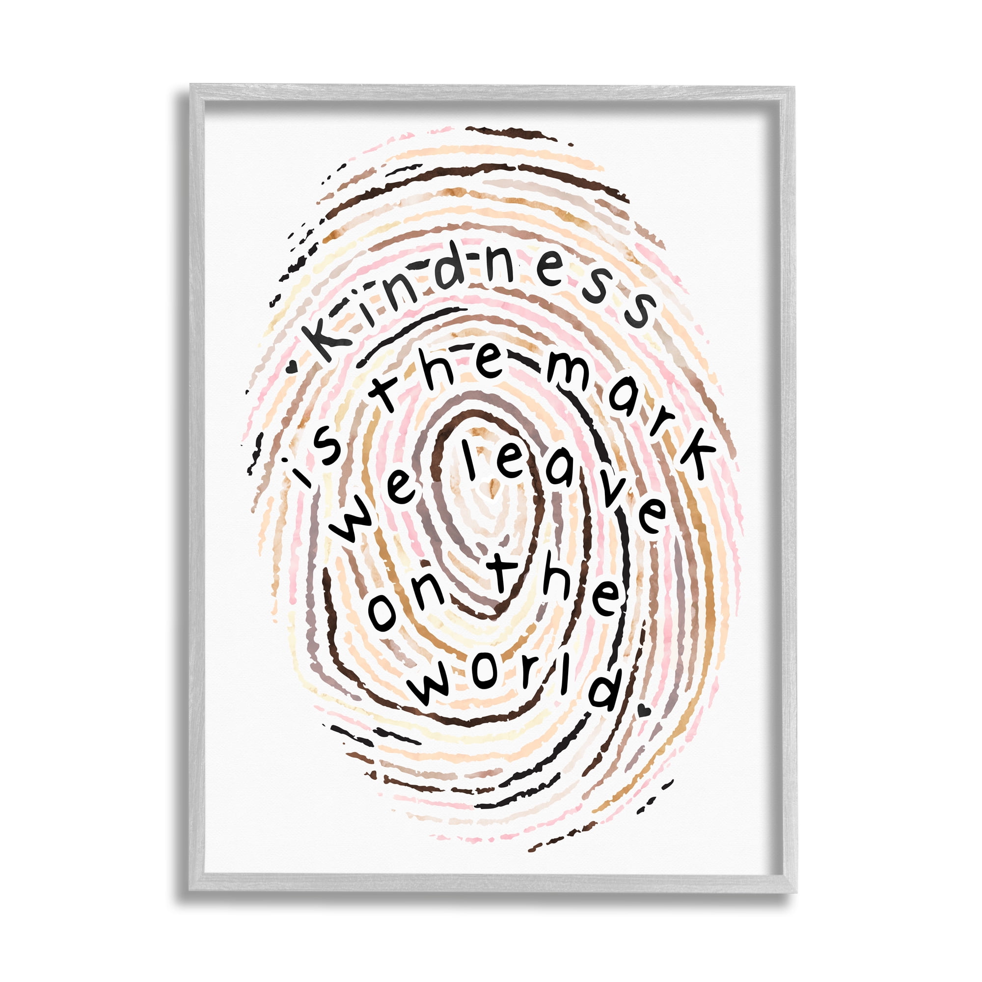Stupell Industries Kindness is the Mark Diversity Phrase Fingerprint Pattern, 24 x 30,Design by Erica Billups