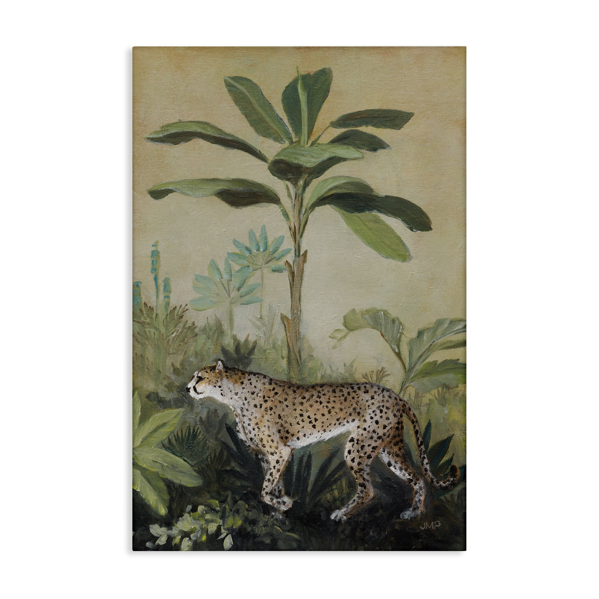 Stupell Industries King Of Jungle Leopard Landscape Painting Gallery Wrapped Canvas Art Print Wall Art, 24 x 36