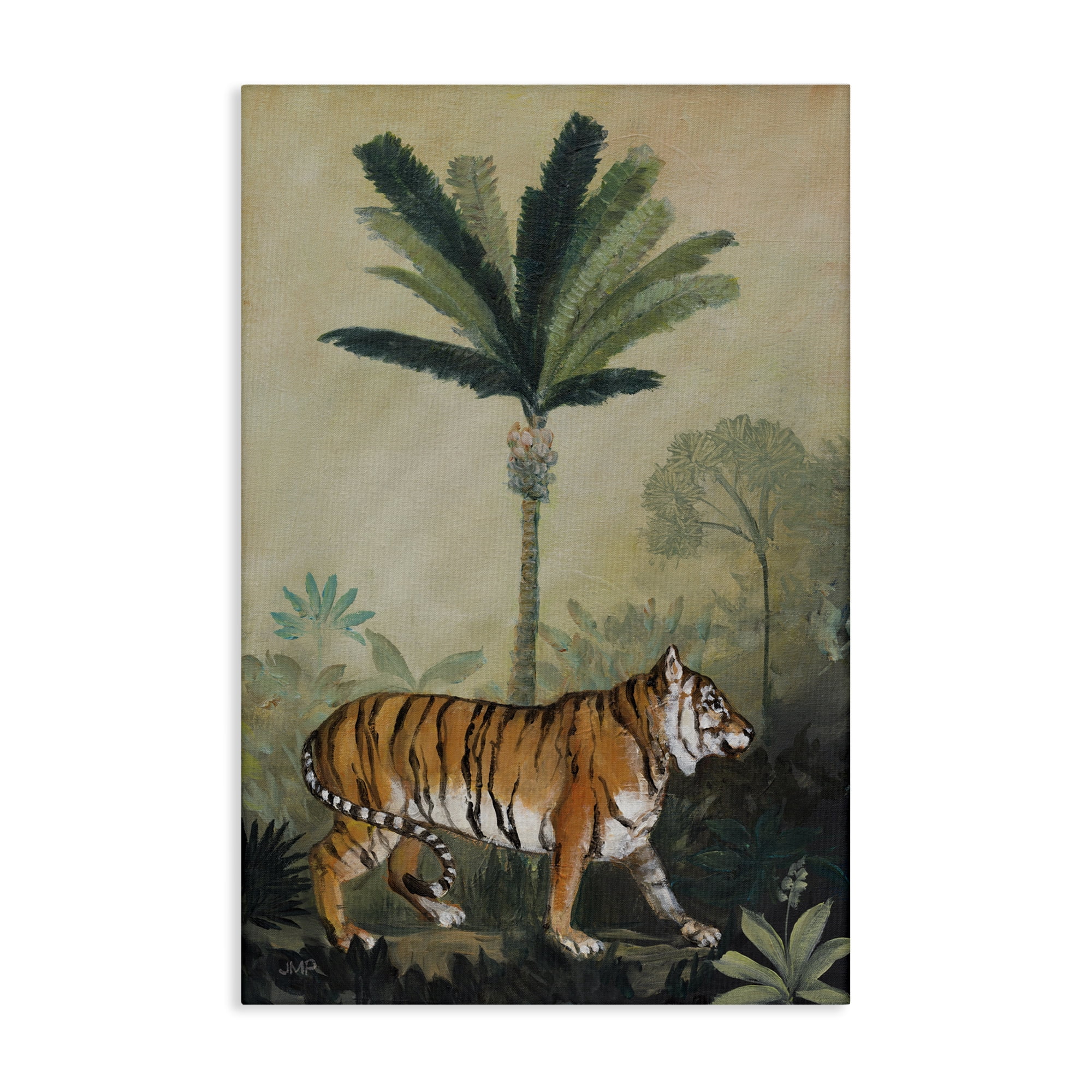 Stupell Industries King Of Jungle Tiger Landscape Painting Gallery Wrapped Canvas Art Print Wall Art, 16 x 24