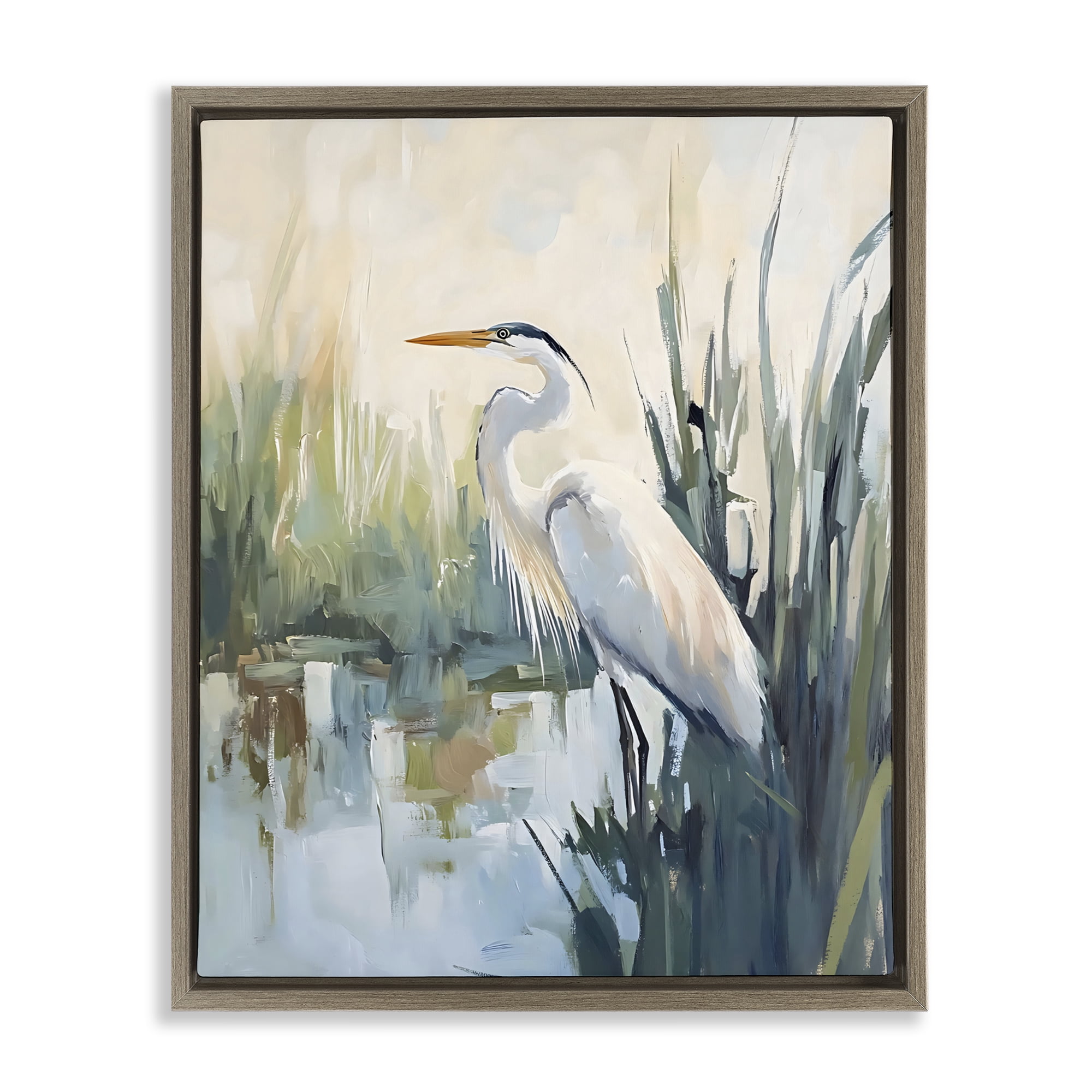 Stupell Industries King Of The Marsh Brown Framed Floater Canvas Wall Art, design by Creative Studio