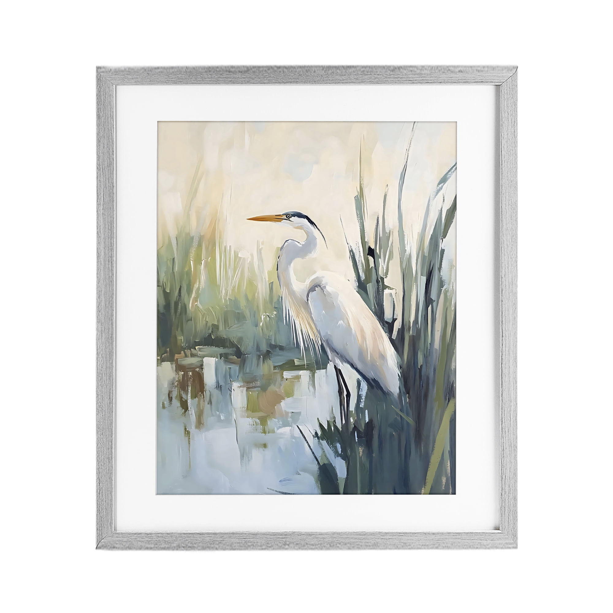 Stupell Industries King Of The Marsh Gray Framed Print Under Glass, design by Creative Studio