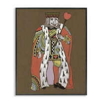 Stupell Industries King Playing Card Motif Entertainment Painting Black Framed Art Print Wall Art, 11 x 14