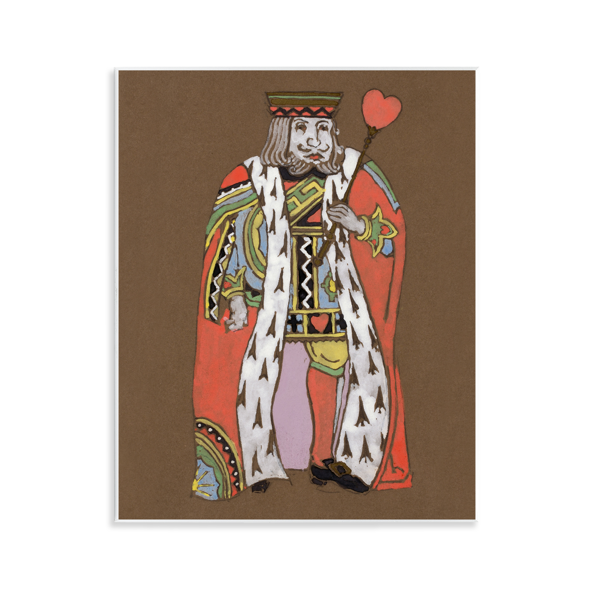 Stupell Industries King Playing Card Motif Entertainment Painting Unframed Art Print Wall Art, 11 x 14