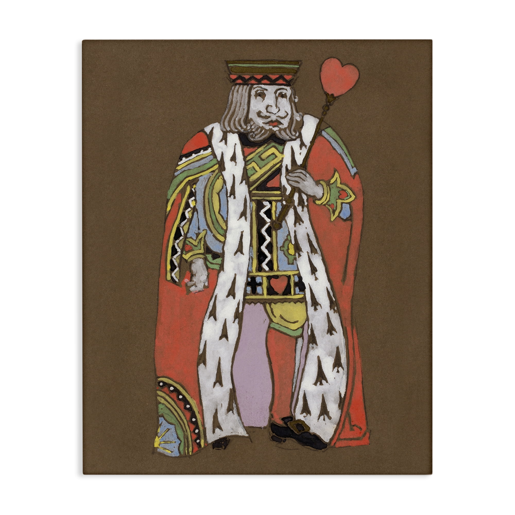 Stupell Industries King Playing Card Motif Entertainment Painting Wrapped Canvas Art Print Wall Art, 24 x 30