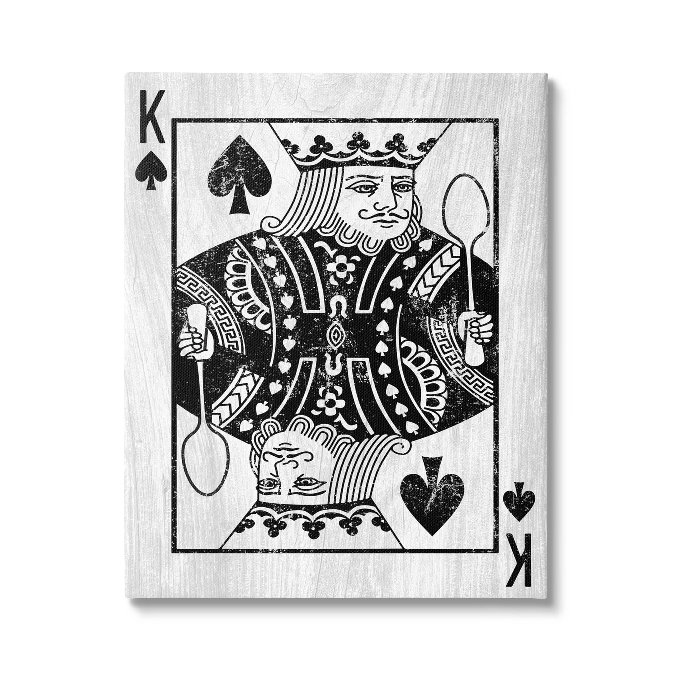 Stupell Industries King Spade Card Deck Symbol Graphic Art Gallery Wrapped Canvas Print Wall Art, Design by Lil' Rue