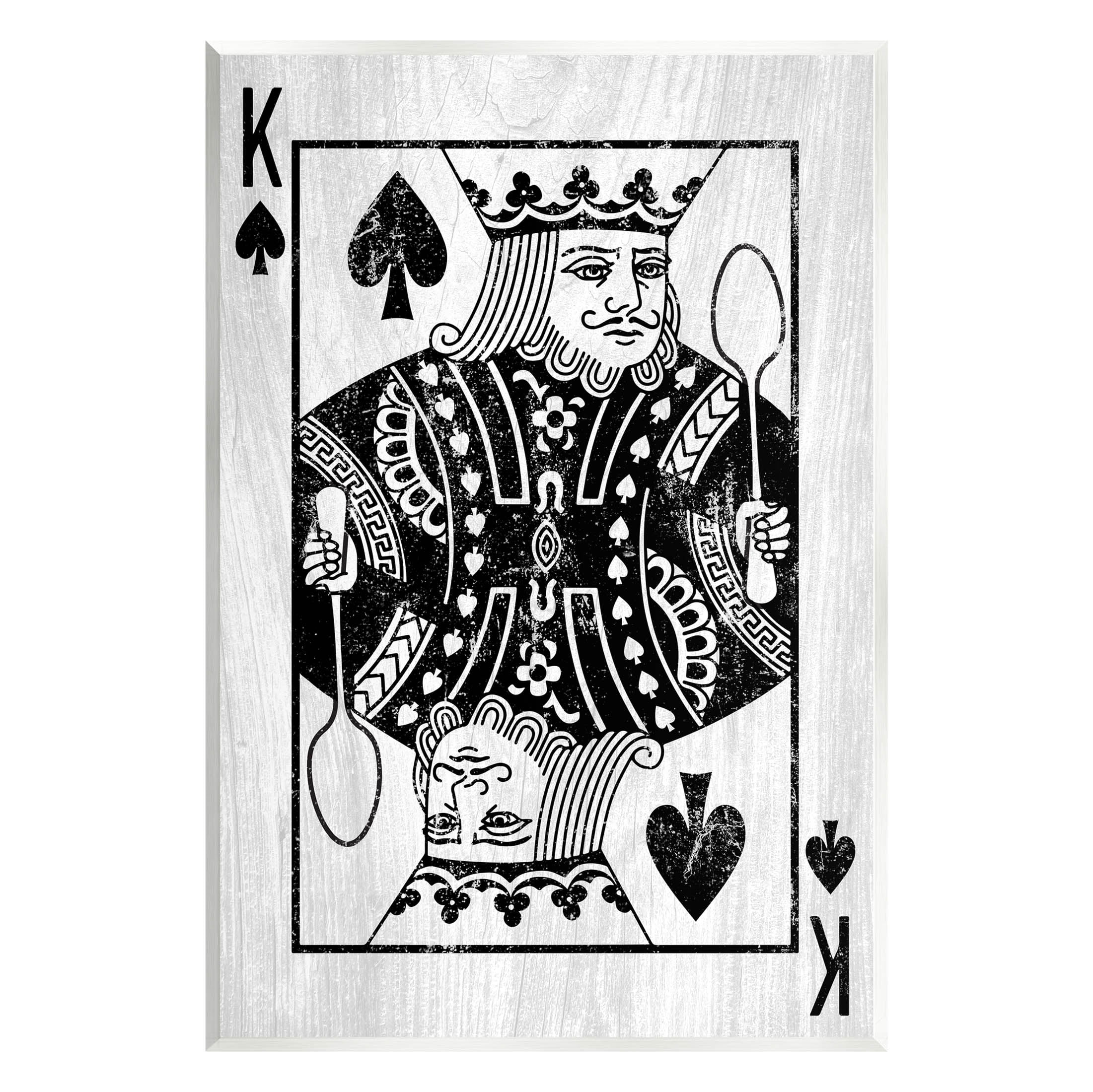 Stupell Industries King Spade Card Deck Symbol Graphic Art Unframed Art Print Wall Art, Design by Lil' Rue