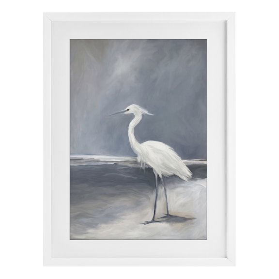 Stupell Industries Kingdom of Herons Bird White Framed Print Under Glass design by Ramona Murdock, 23 x 17