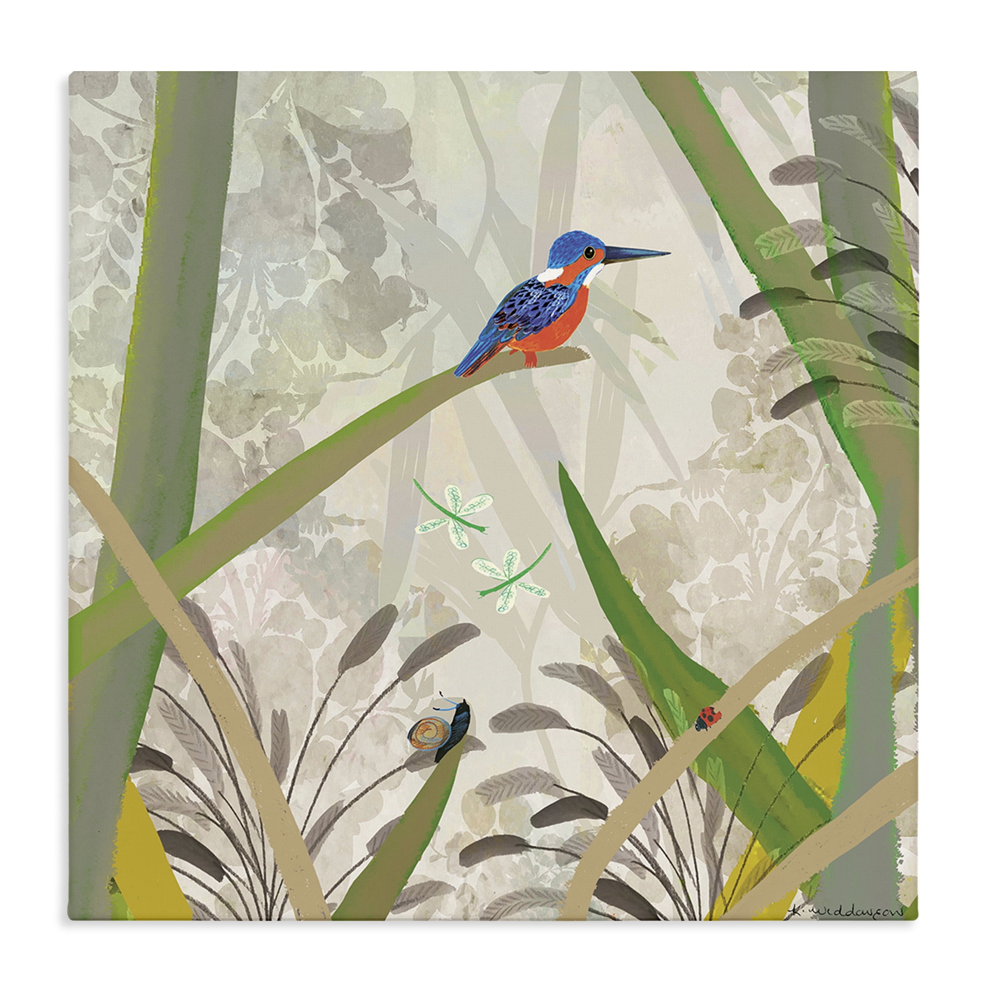 Stupell Industries Kingfisher Among Branches Canvas Wall Art, design by Kay Widdowson