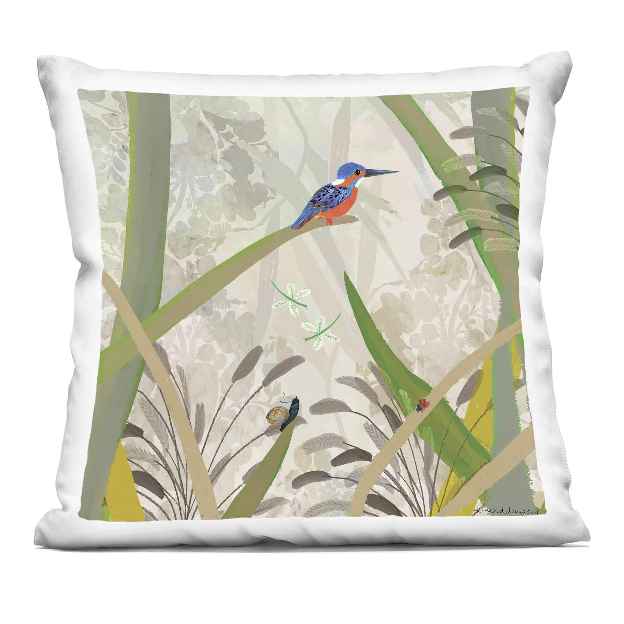 Stupell Industries Kingfisher Among Branches Decorative Printed Throw Pillow, design by Kay Widdowson, 18 x 7 x 18