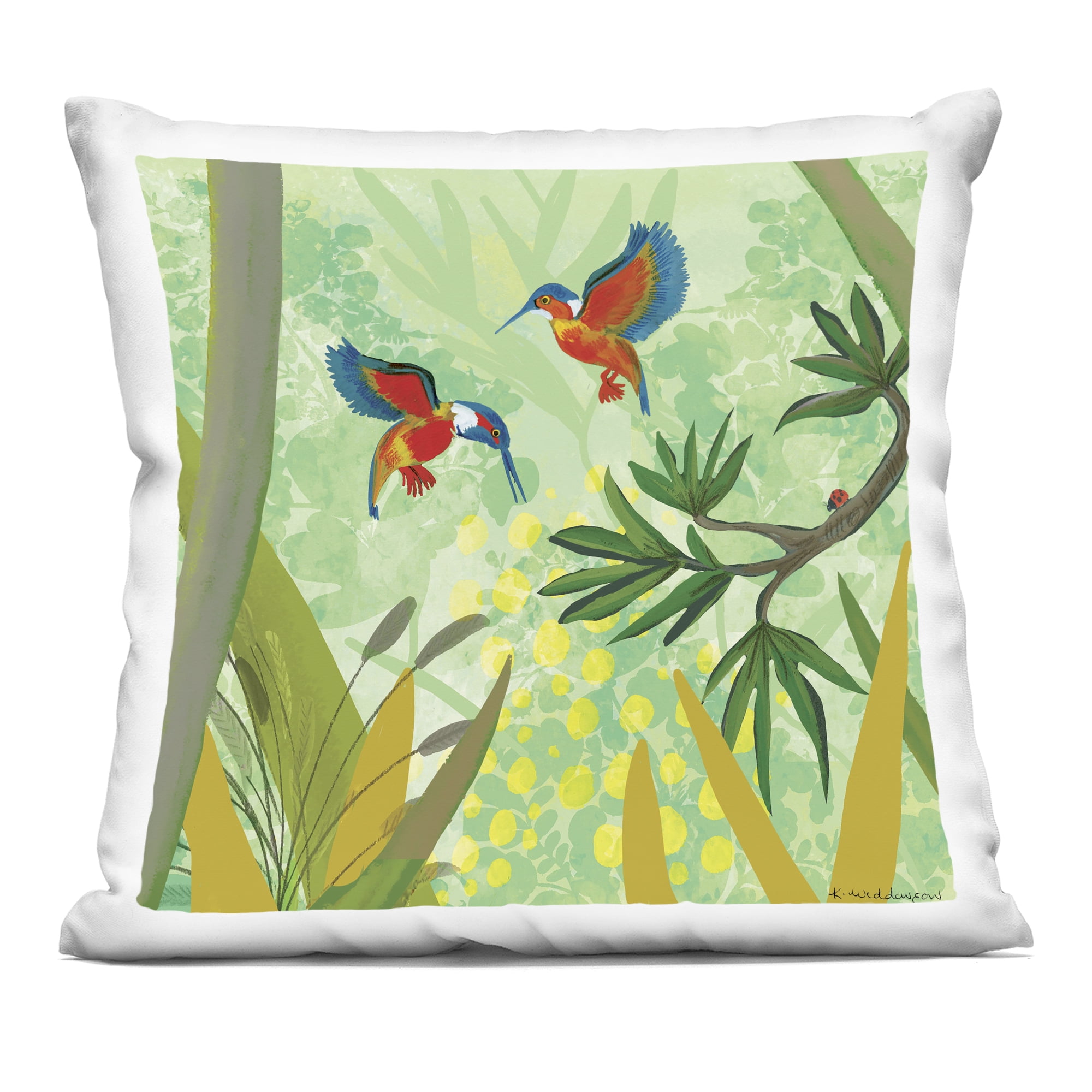 Stupell Industries Kingfishers in Jungle Branches Decorative Printed Throw Pillow, design by Kay Widdowson, 18 x 7 x 18