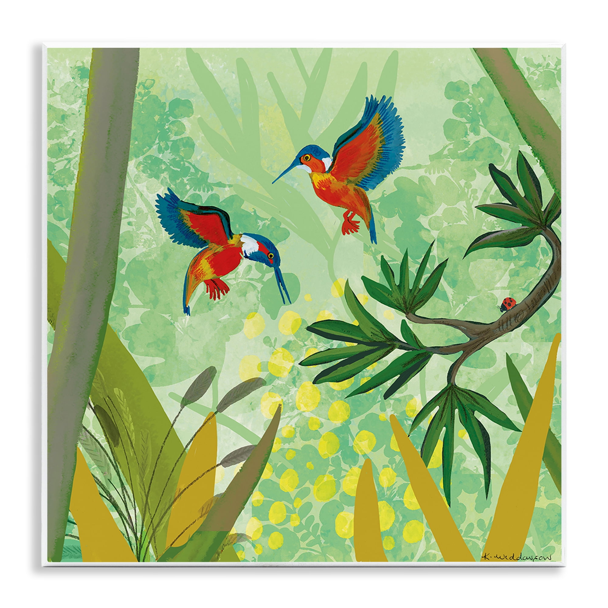 Stupell Industries Kingfishers in Jungle Branches Wall Plaque Art, design by Kay Widdowson
