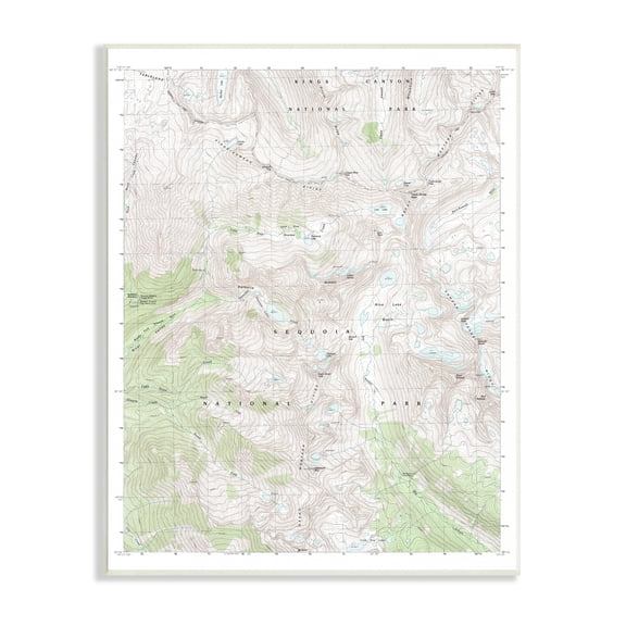 Stupell Industries Kings Canyon Sequoia National Park Topographic Map Geography, 10 x 15, Design by Daphne Polselli