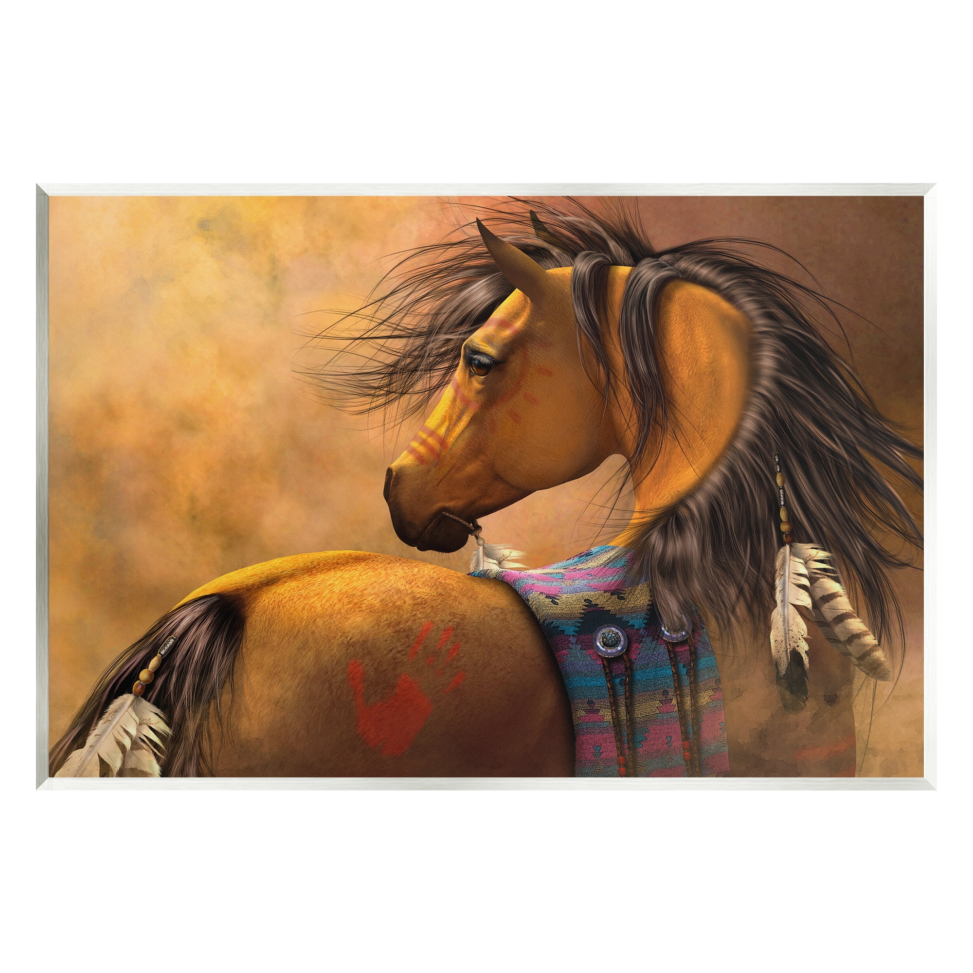 Stupell Industries Kiowa Gold Horse Animals & Insects Painting Unframed Art Print Wall Art, 19 x 13