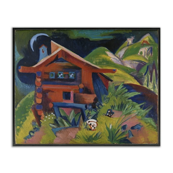 Stupell Industries Kirchner Landscape Cabin Landscape & Nature Painting Black Framed Art Print Wall Art, 14 x 11