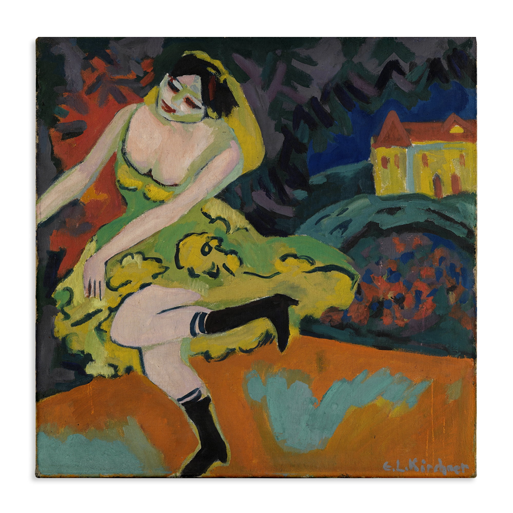 Stupell Industries Kirchner Painting of Woman People Painting Wrapped Canvas Art Print Wall Art, 30 x 30