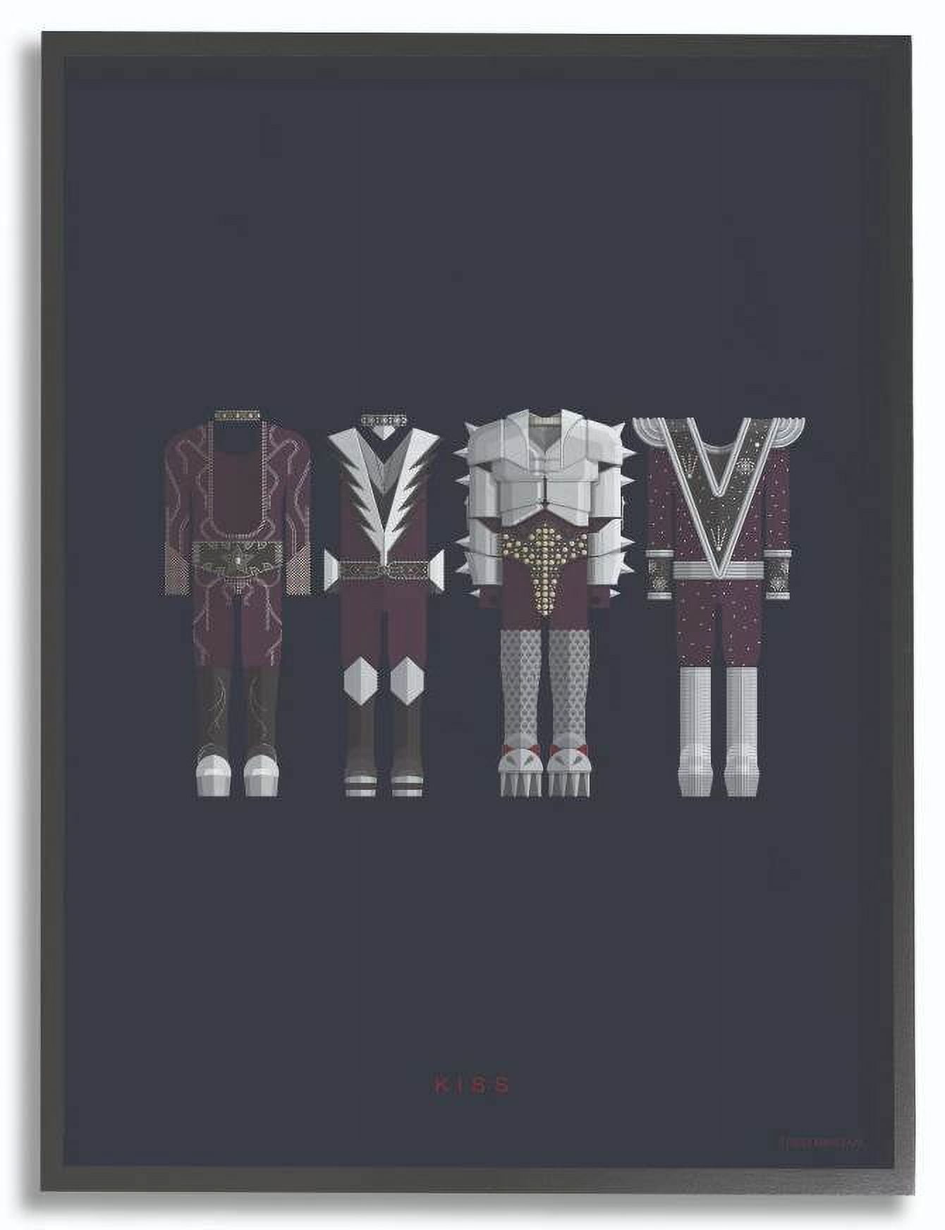 Stupell Industries Kiss Famous People Characters Fashion Design Framed Wall Art by Fred Birchal