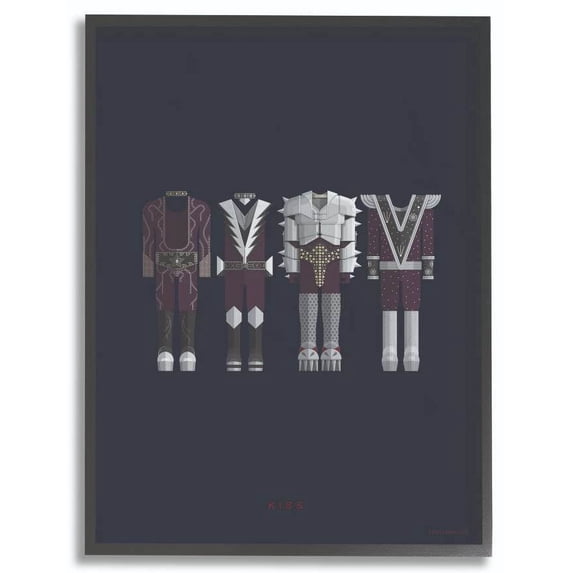 Stupell Industries Kiss Famous People Characters Fashion Design Framed Wall Art by Fred Birchal