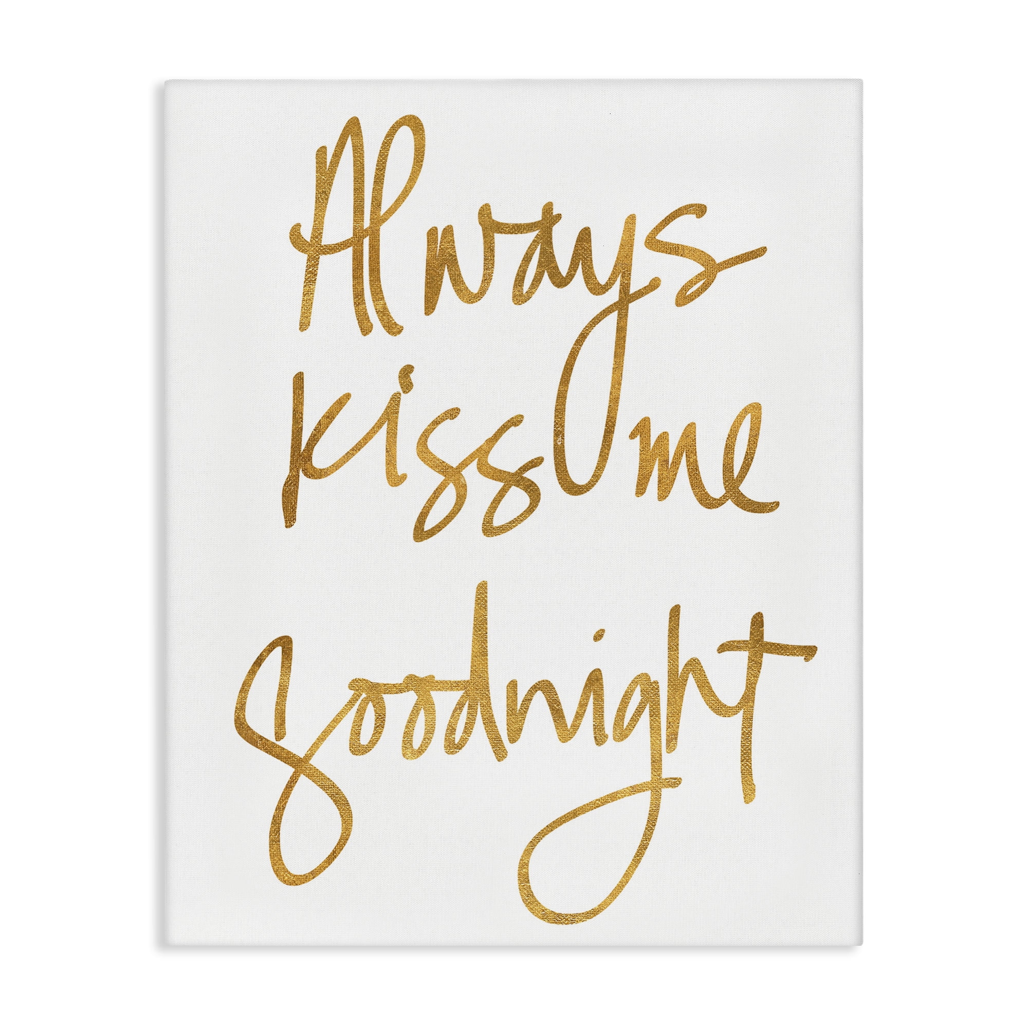 Stupell Industries Kiss Me Goodnight Typography Painting Gallery Wrapped Canvas Art Print Wall Art, 16 x 20