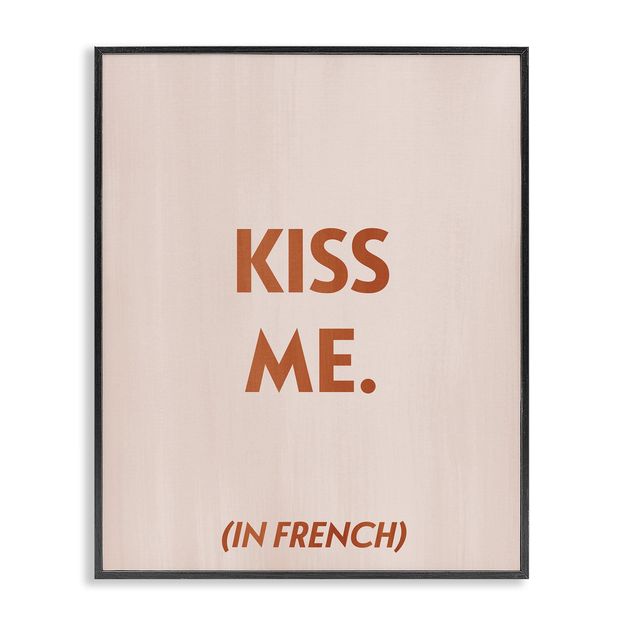 Stupell Industries Kiss Me In French Typography Painting Black Framed Art Print Wall Art, 24 x 30
