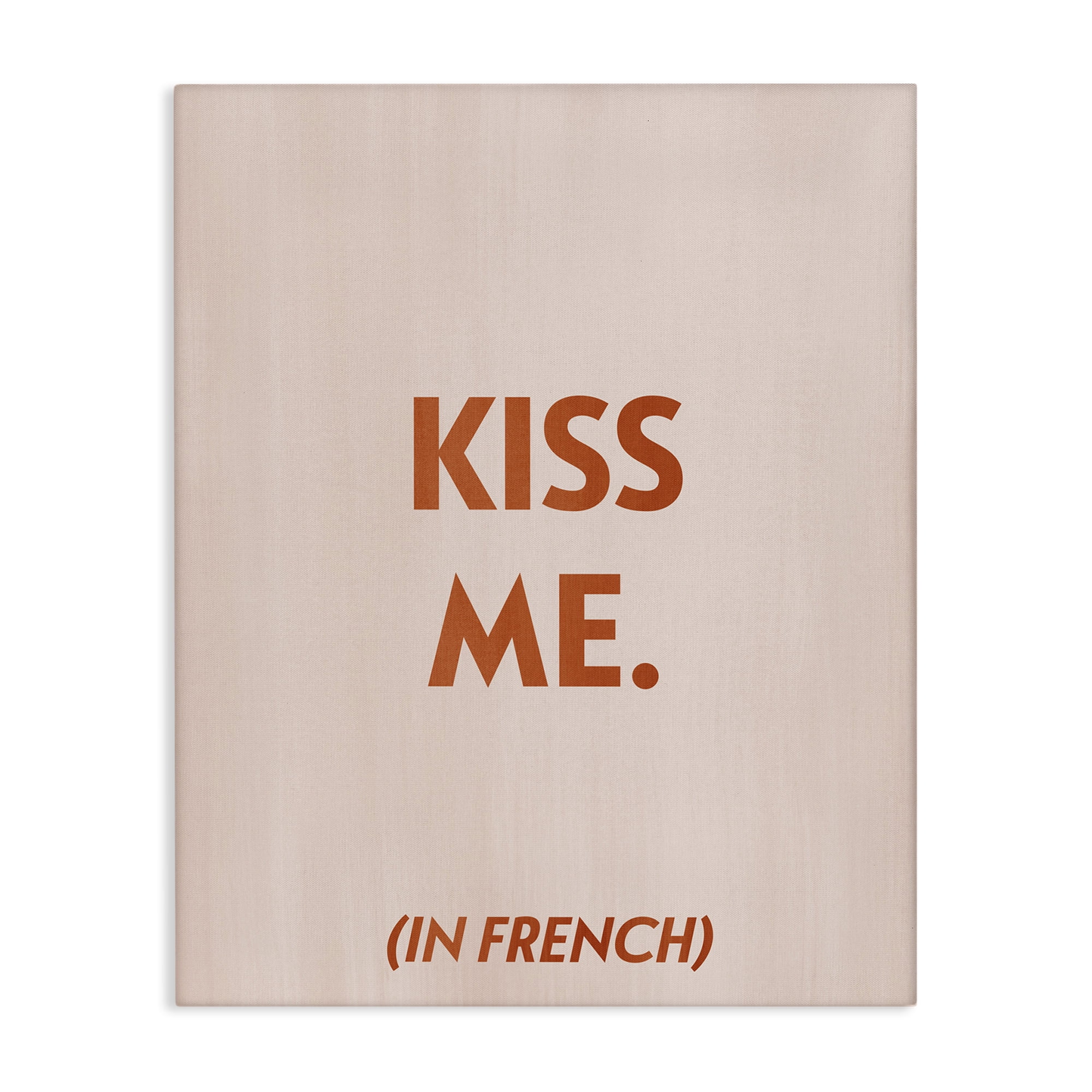 Stupell Industries Kiss Me In French Typography Painting Gallery Wrapped Canvas Art Print Wall Art, 16 x 20