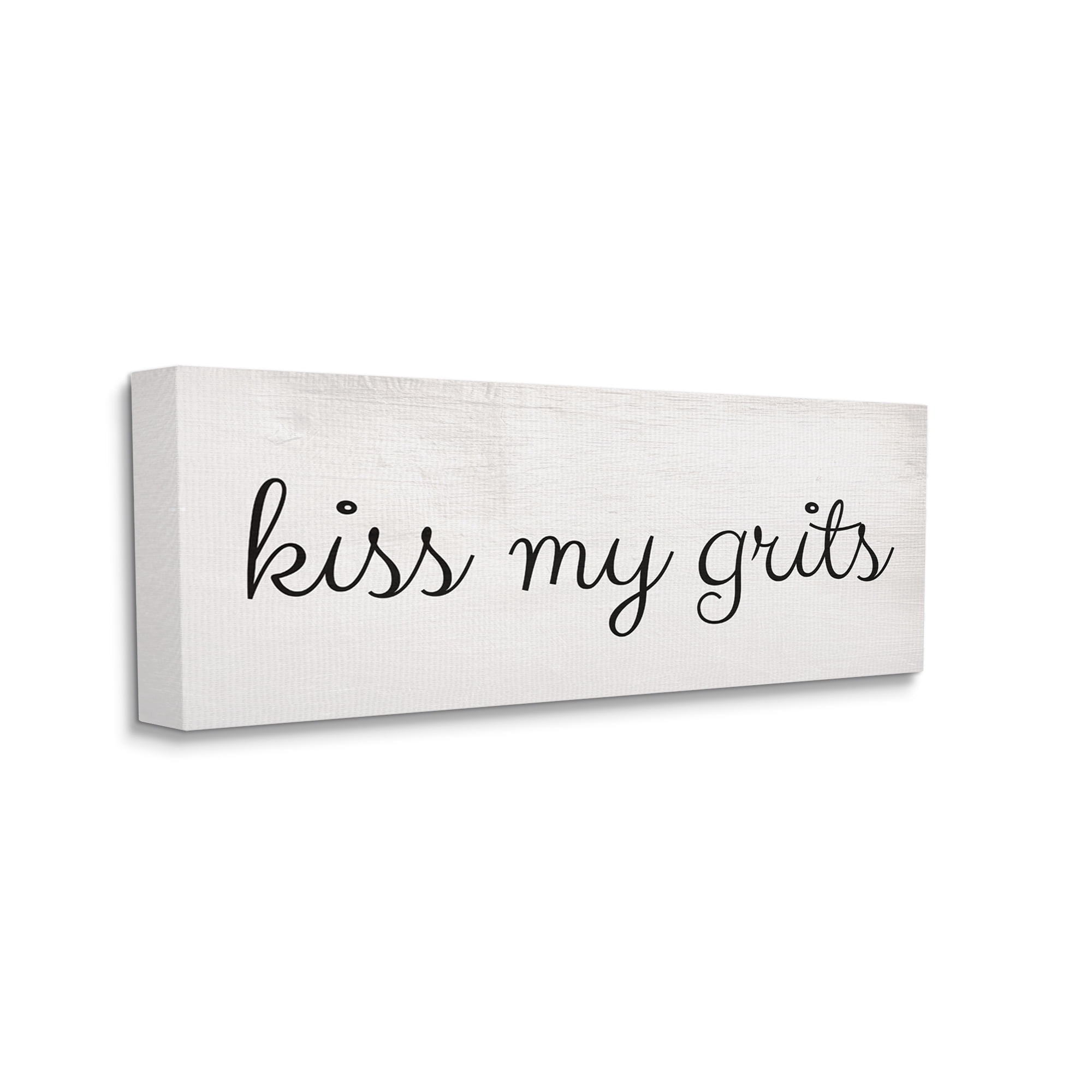 Stupell Industries Kiss My Grits Sassy Southern Slang Charming Typography Humor Painting Gallery Wrapped Canvas Print Wall Art, 20 x 48