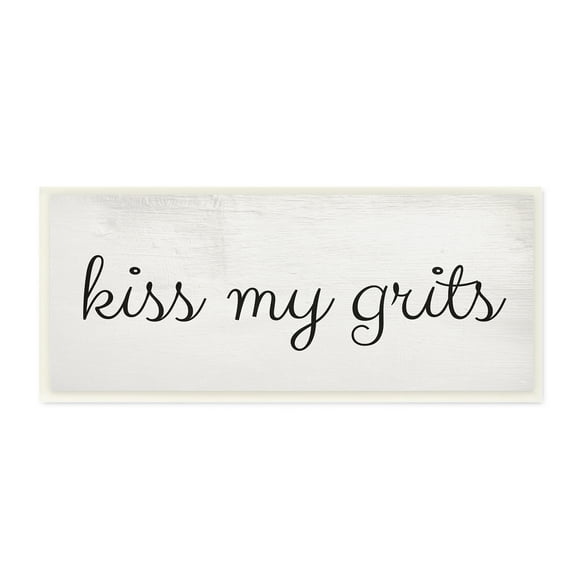Stupell Industries Kiss My Grits Sassy Southern Slang Charming Typography Humor Painting Unframed Art Print Wall Art, 7 x 17