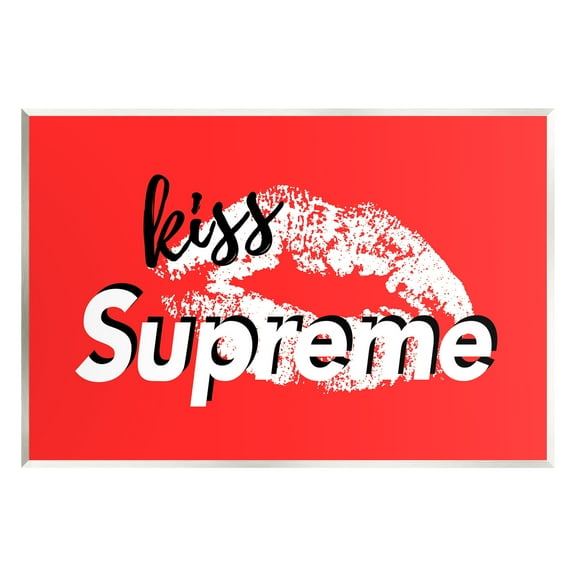Stupell Industries Kiss Supreme on Red Beauty & Fashion Painting Unframed Art Print Wall Art, 15 x 10