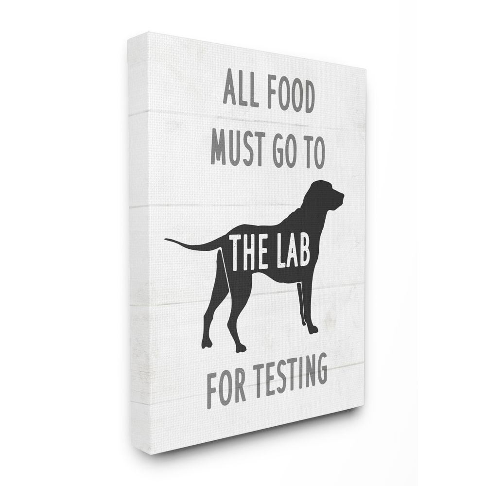 Stupell Industries Kitchen All Food to the Lab Animal Dog Pun Canvas Wall Art Design by Daphne Polselli