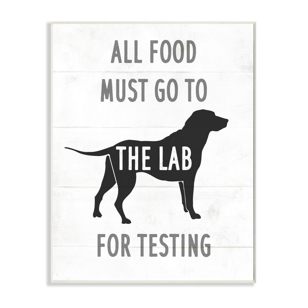 Stupell Industries Kitchen All Food to the Lab Animal Dog Pun Graphic Art Unframed Art Print Wall Art, 10x15, by Daphne Polselli