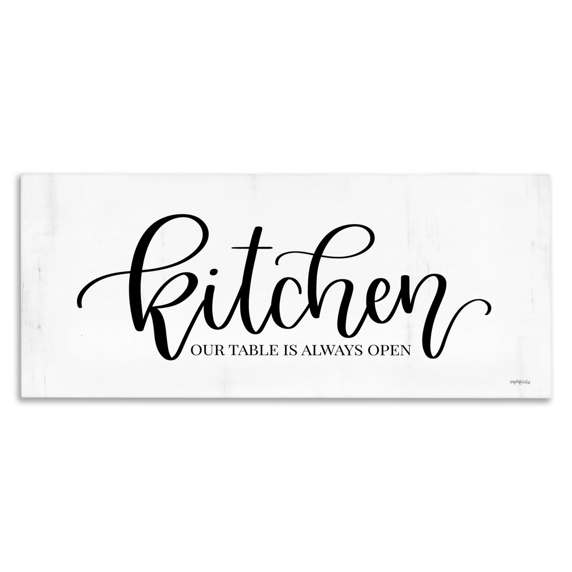 Stupell Industries Kitchen Always Open Typography Painting Gallery Wrapped Canvas Art Print Wall Art, 24 x 10