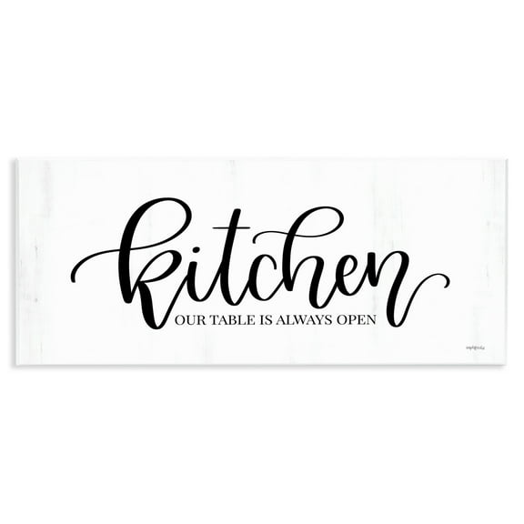 Stupell Industries Kitchen Always Open Typography Painting Unframed Art Print Wall Art, 17 x 7