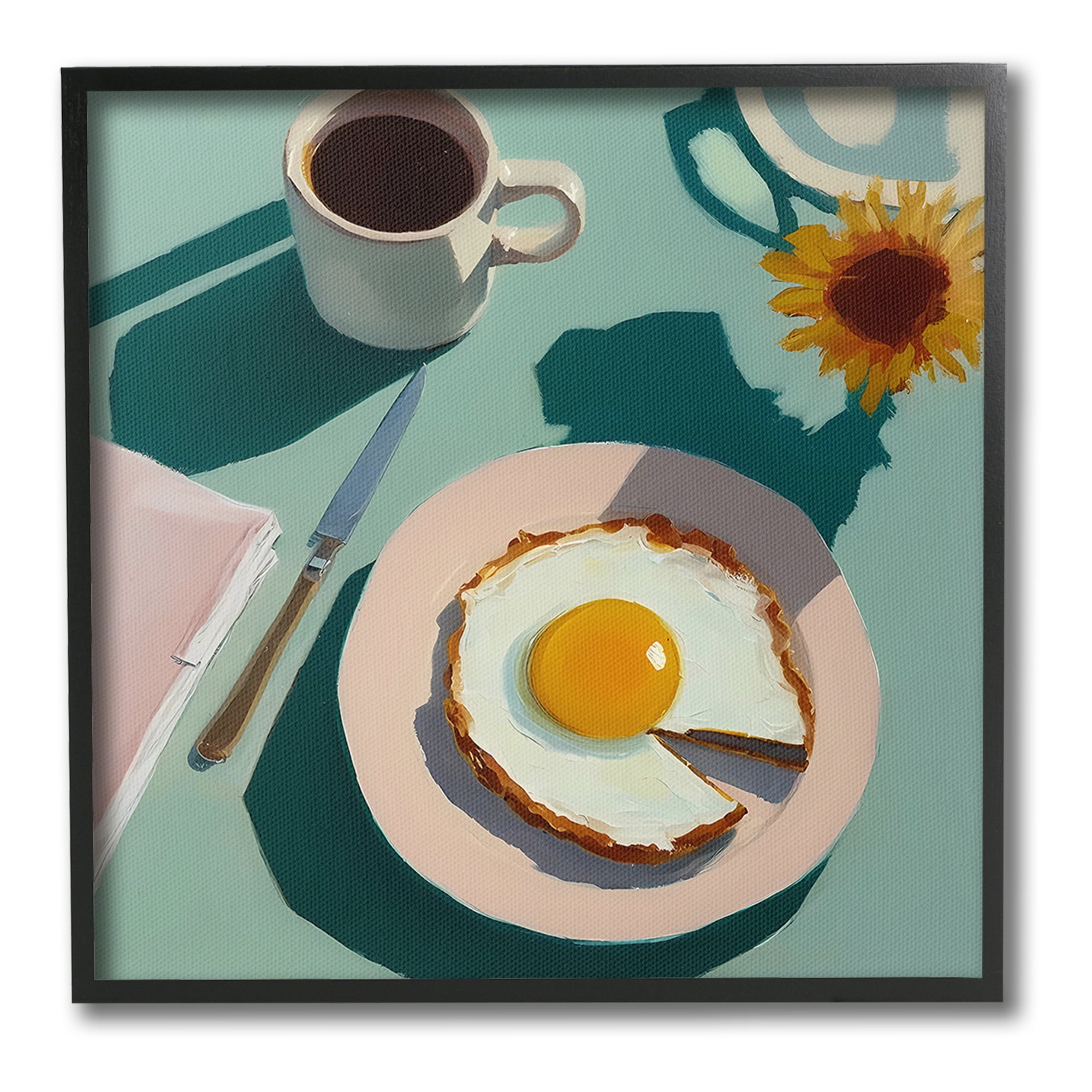 Stupell Industries Kitchen Brunch Meal Food & Beverage Painting Black Framed Art Print Wall Art, 17 x 17