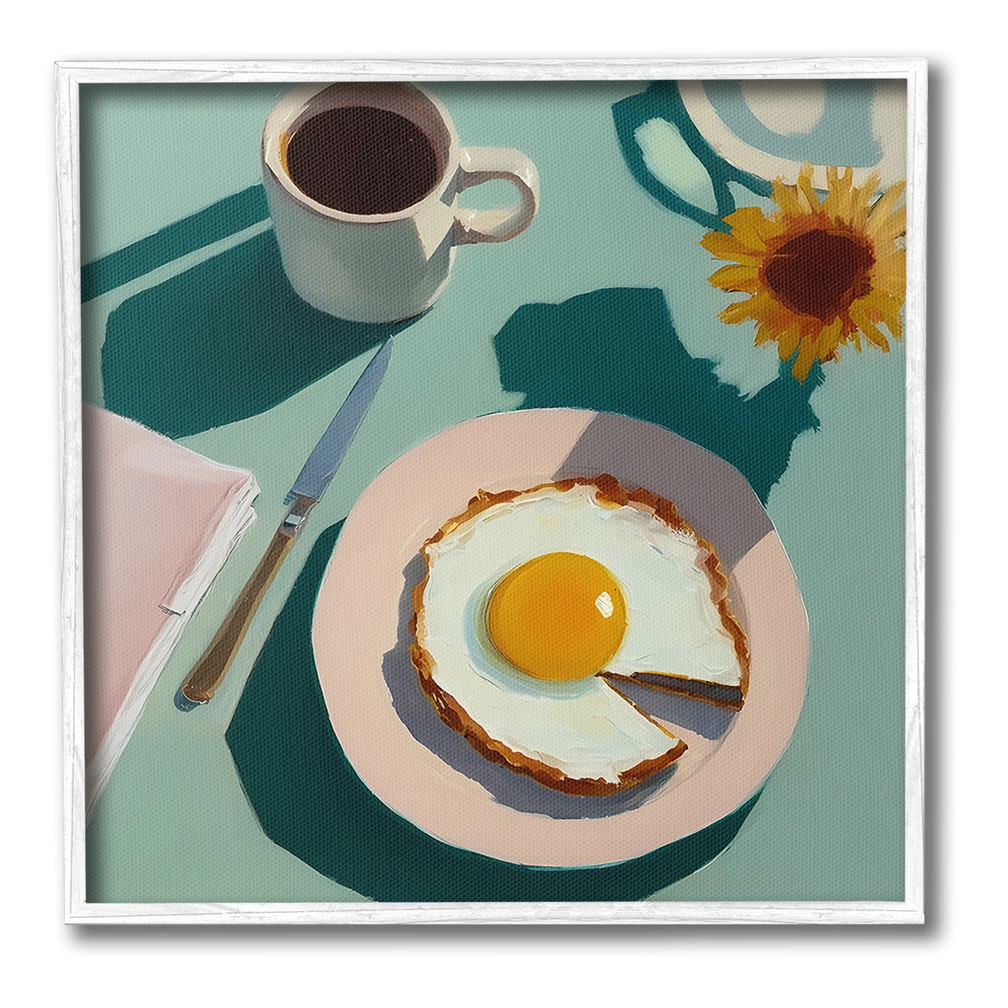 Stupell Industries Kitchen Brunch Meal Food & Beverage Painting White Framed Art Print Wall Art, 12 x 12