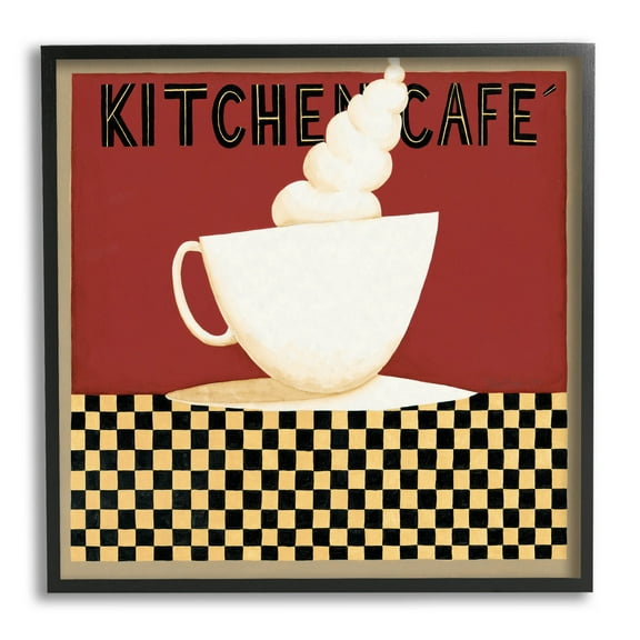 Stupell Industries Kitchen Cafe Vintage Patterned Graphic Art Black Framed Art Print Wall Art, Design by Dan DiPaolo