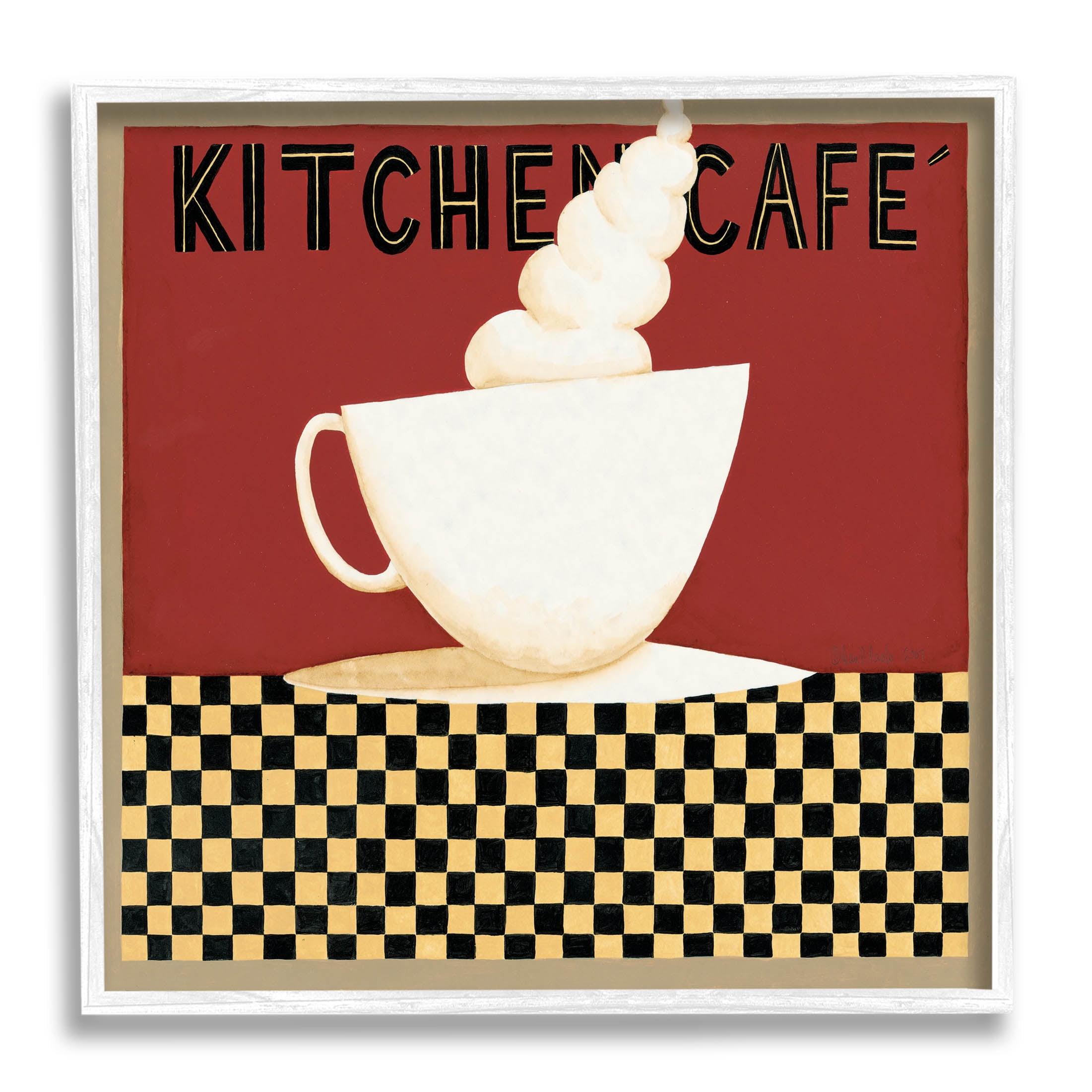 Vintage White Framed Kitchen Cafe Graphic Art