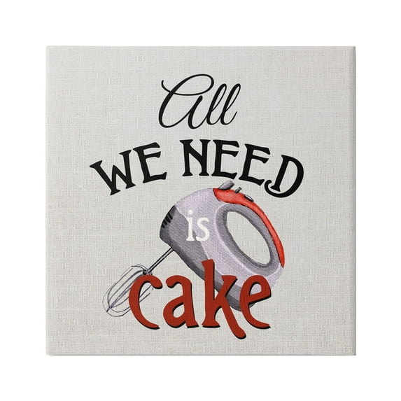 Stupell Industries Kitchen Cake Phrase Food & Beverage Painting Gallery Wrapped Canvas Print Wall Art, 17 x 17