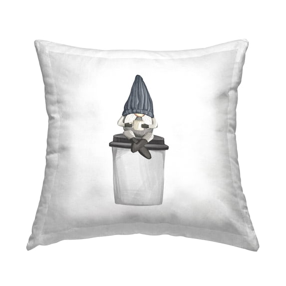 Stupell Industries Kitchen Coffee Gnome Sitting Printed Throw Pillow Design by Ziwei Li