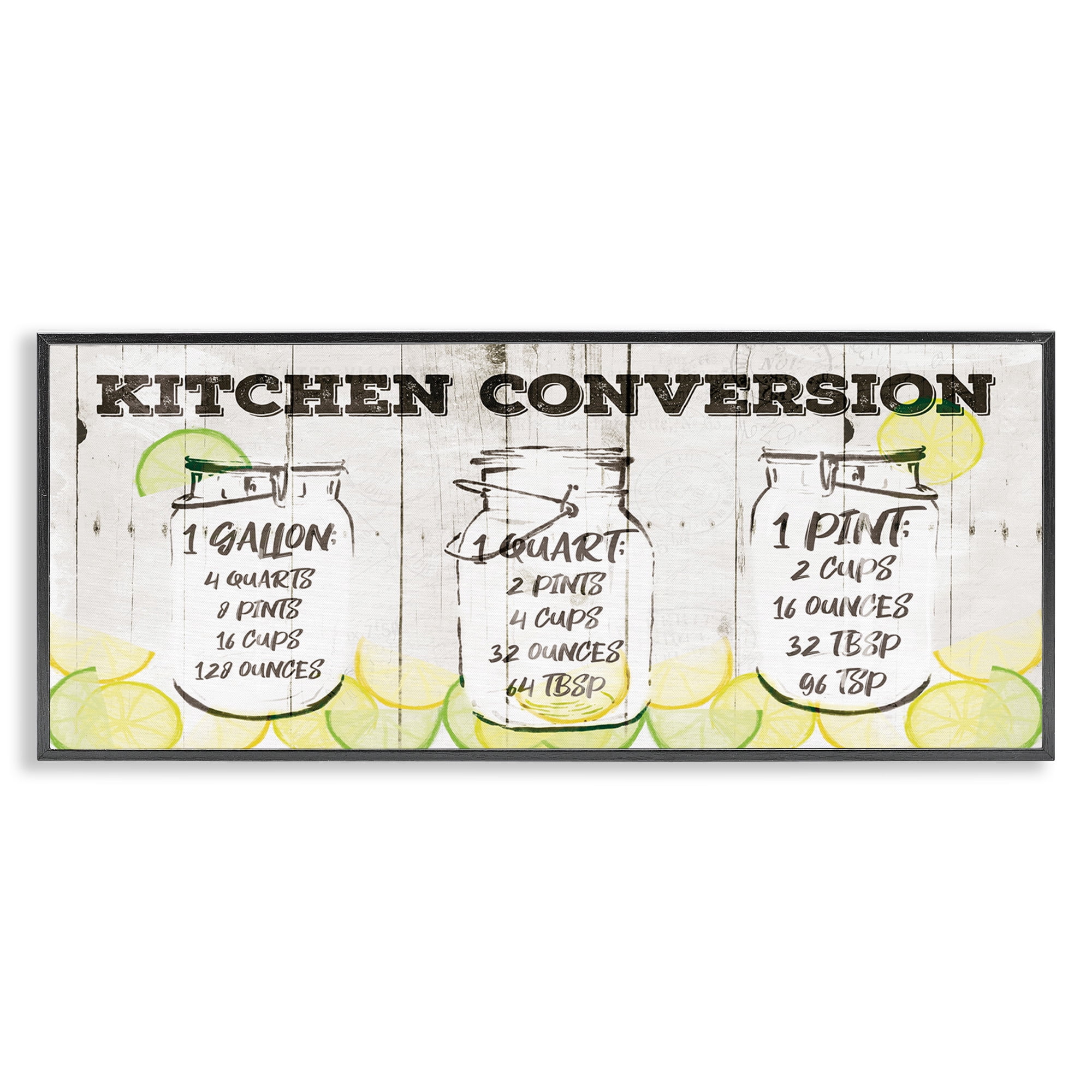 Stupell Industries Kitchen Conversion Summer Jars Food & Beverage Painting Black Framed Art Print Wall Art, 30 x 13