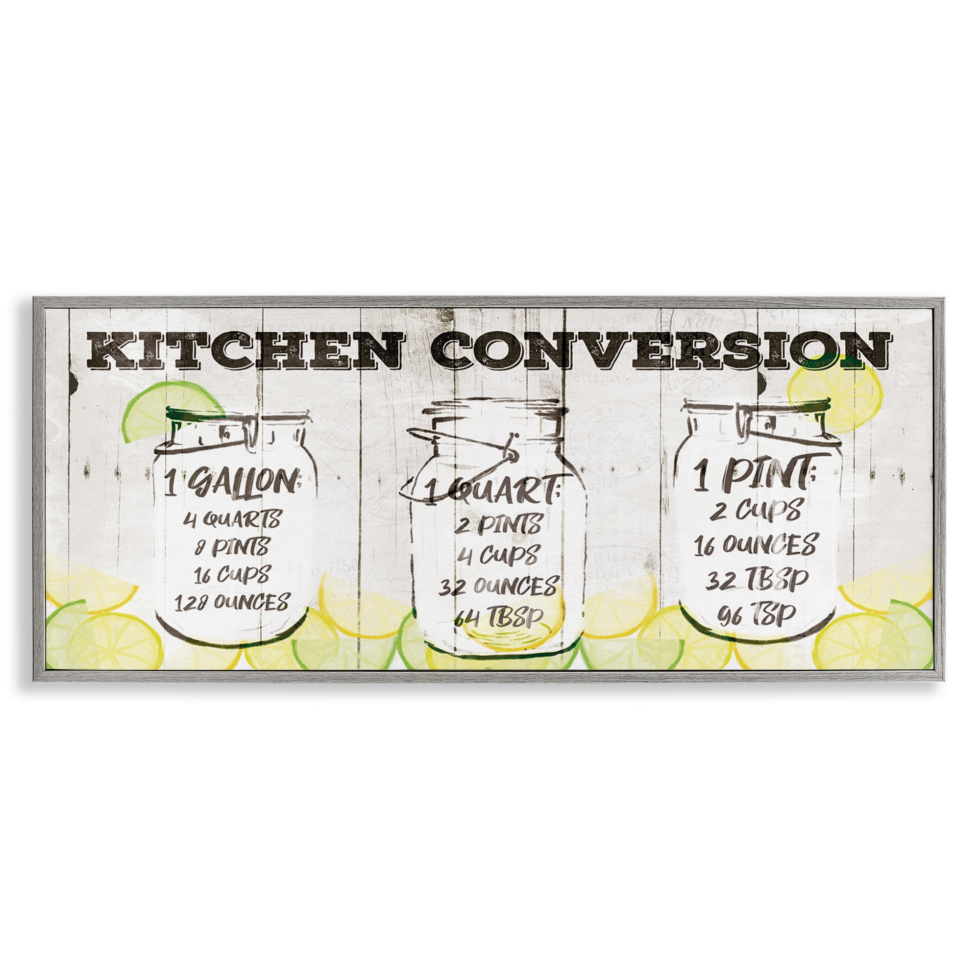 Stupell Industries Kitchen Conversion Summer Jars Food & Beverage Painting Gray Framed Art Print Wall Art, 24 x 10