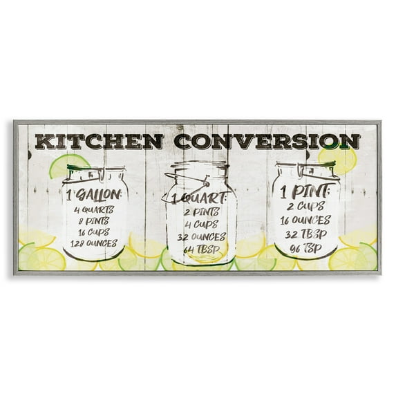 Stupell Industries Kitchen Conversion Summer Jars Food & Beverage Painting Gray Framed Art Print Wall Art, 24 x 10