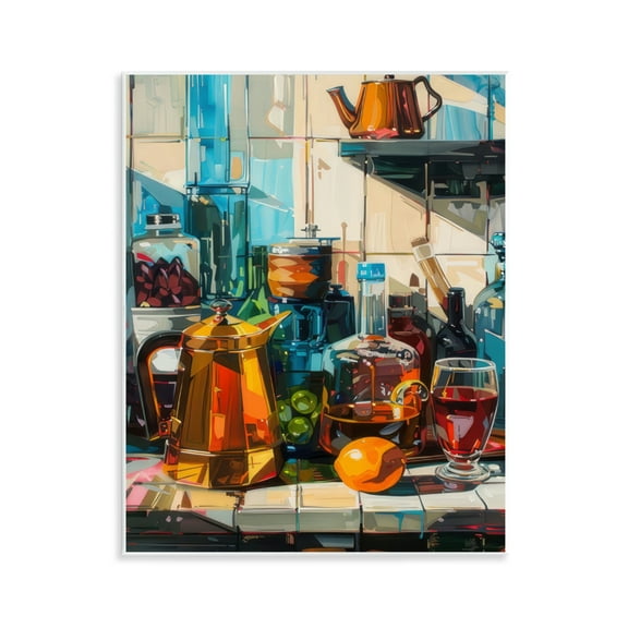Stupell Industries Kitchen Counter Cocktails Food & Beverage Painting Unframed Art Print Wall Art, 11 x 14