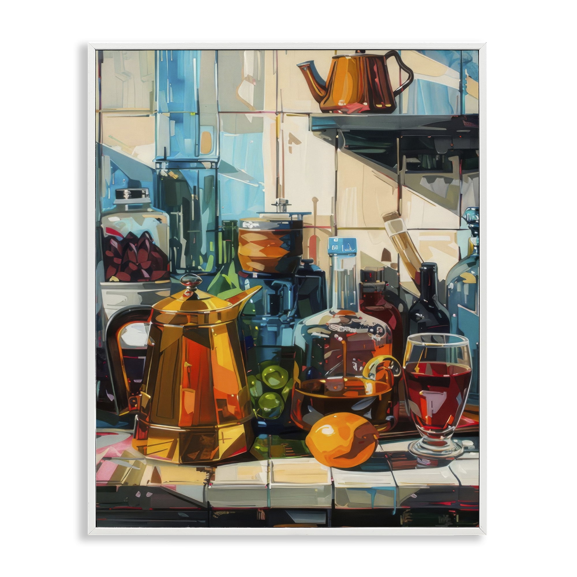 Stupell Industries Kitchen Counter Cocktails Food & Beverage Painting White Framed Art Print Wall Art, 16 x 20