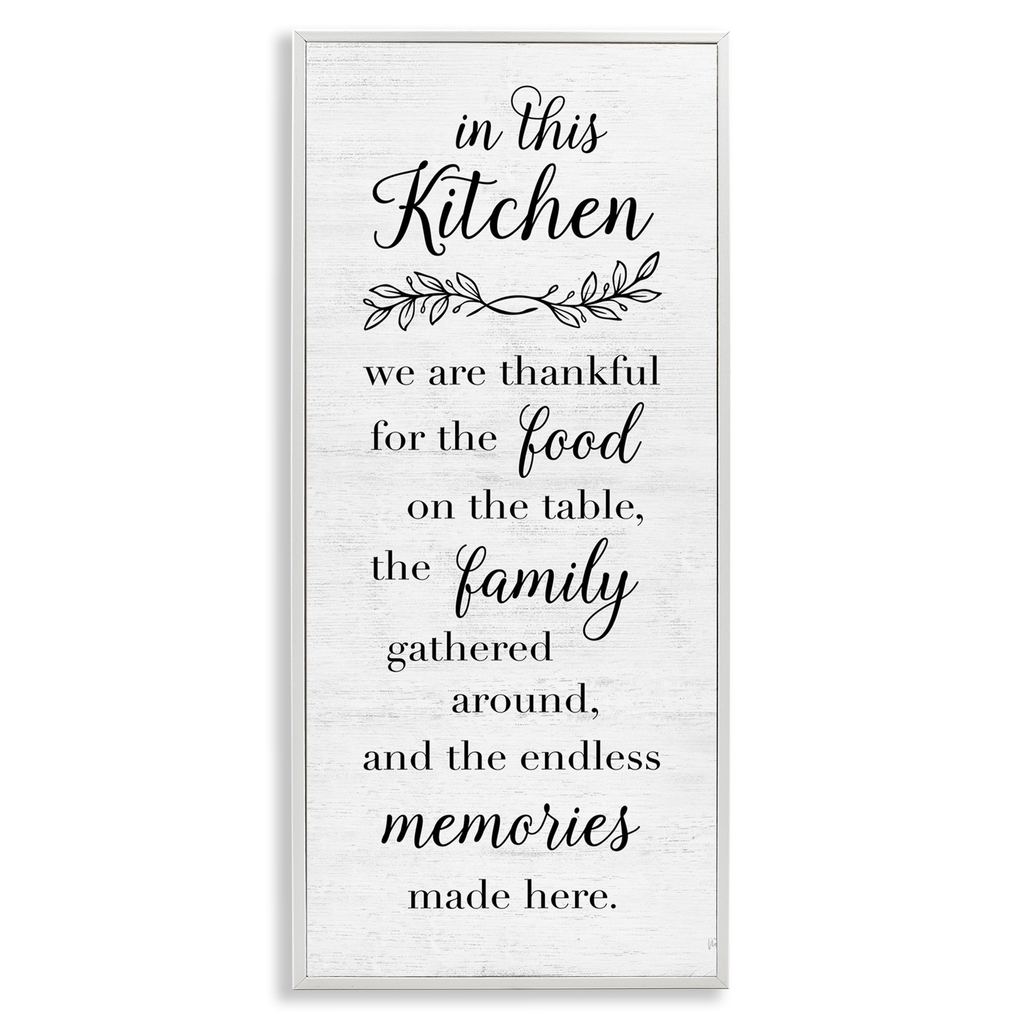Stupell Industries Kitchen Family Gratitude Text & Numbers Painting White Framed Art Print Wall Art, 13 x 30