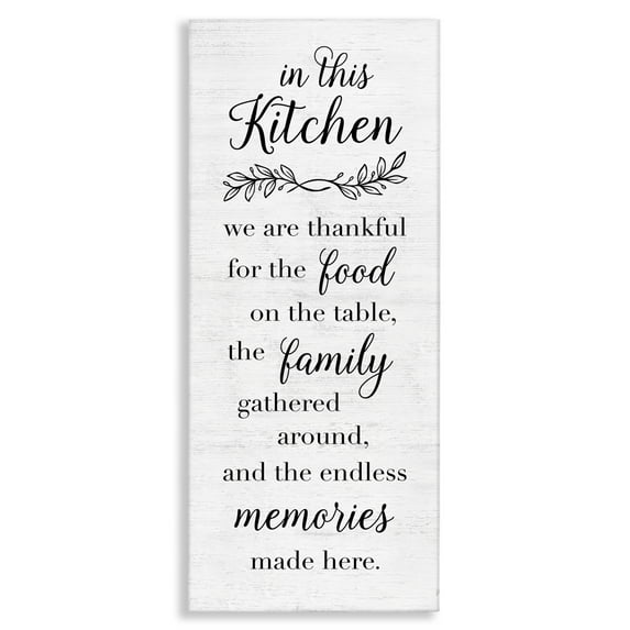 Stupell Industries Kitchen Family Gratitude Text & Numbers Painting Wrapped Canvas Art Print Wall Art, 17 x 40