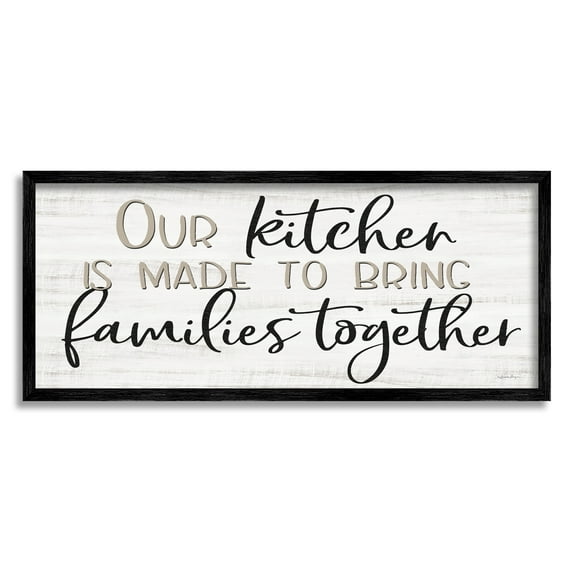 Stupell Industries Kitchen & Family Meaningful Quote Birch Texture Graphic Art Black Framed Art Print Wall Art, Design by Susie Boyer