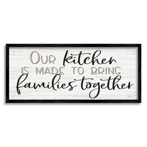 Stupell Industries Kitchen & Family Meaningful Quote Birch Texture Graphic Art Black Framed Art Print Wall Art, Design by Susie Boyer