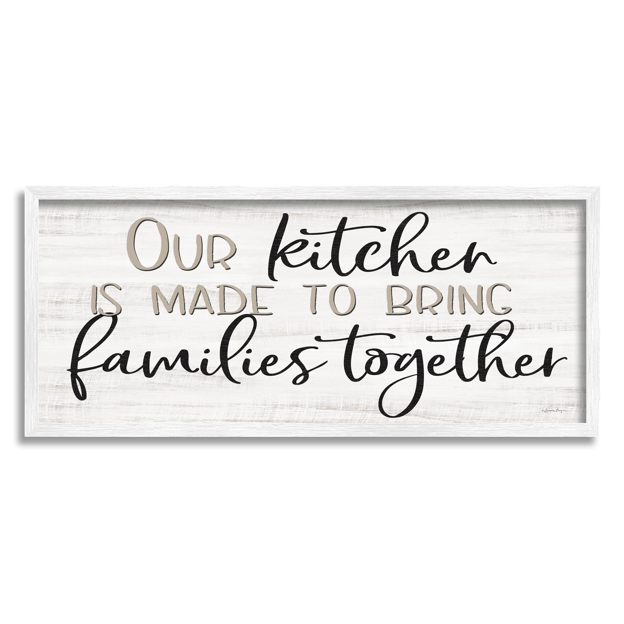 Stupell Industries Kitchen & Family Meaningful Quote Birch Texture Graphic Art White Framed Art Print Wall Art, Design by Susie Boyer
